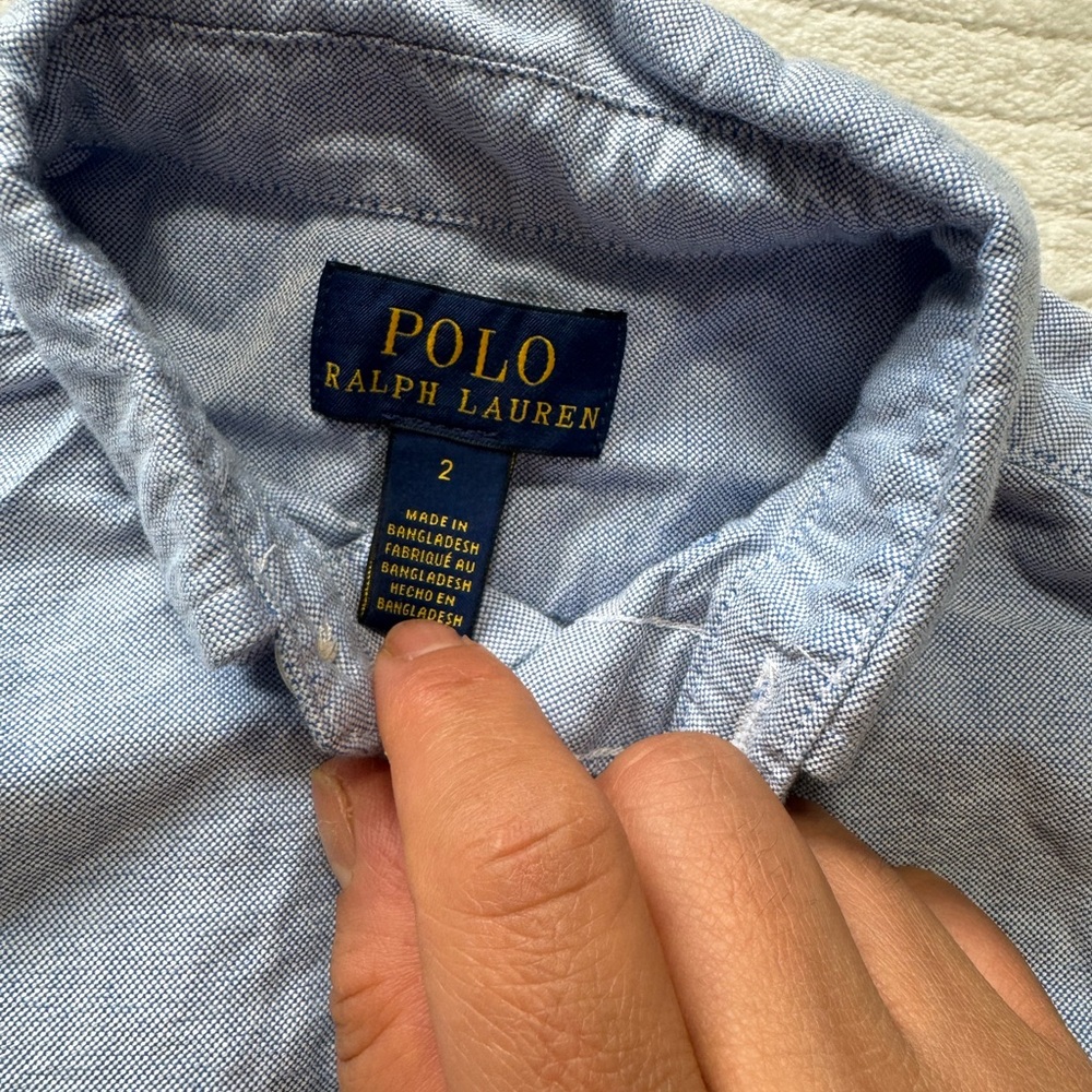 Polo by Ralph Lauren Blue Kids Button Down Shirt - Picture 2 of 5